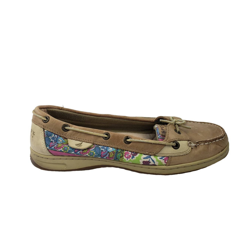 Sperry Top Sider Womens Angelfish Floral Boat Leather Shoes Size 10